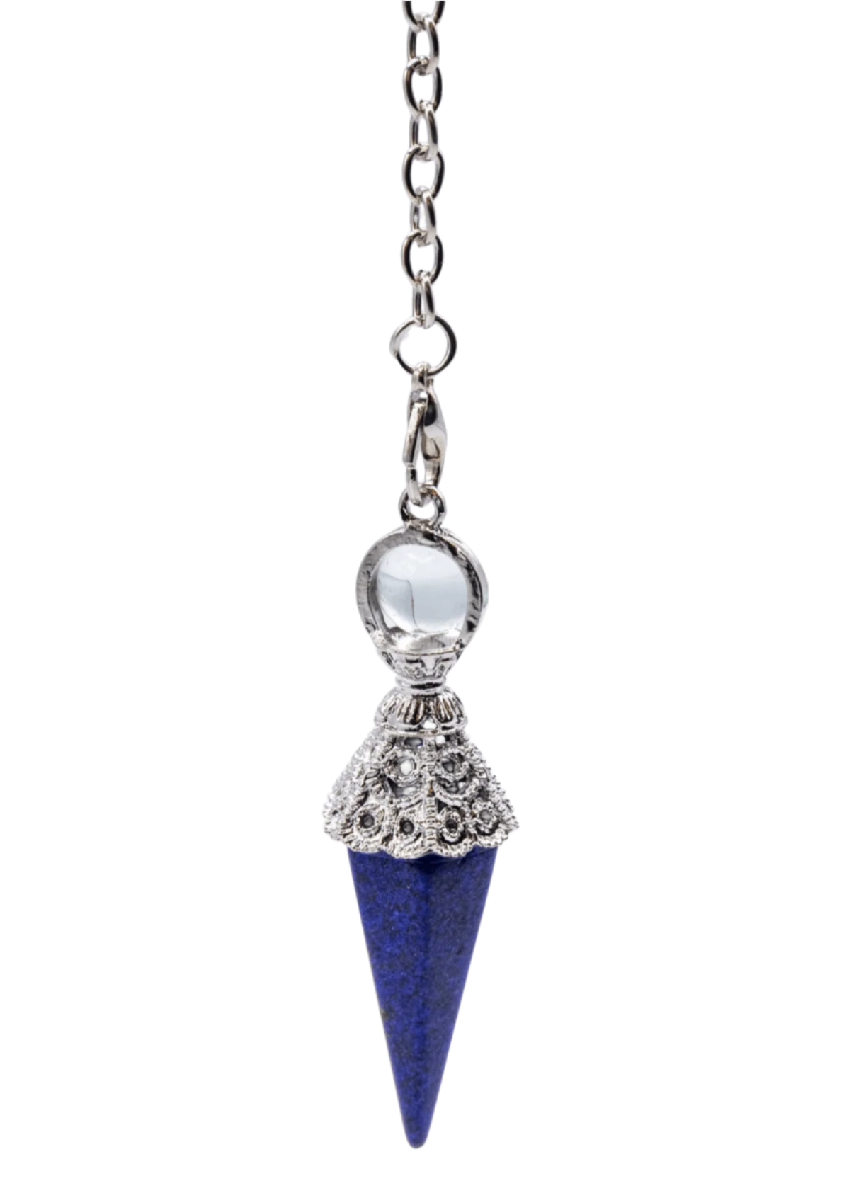 Ornate Lapis Crystal Pendulum