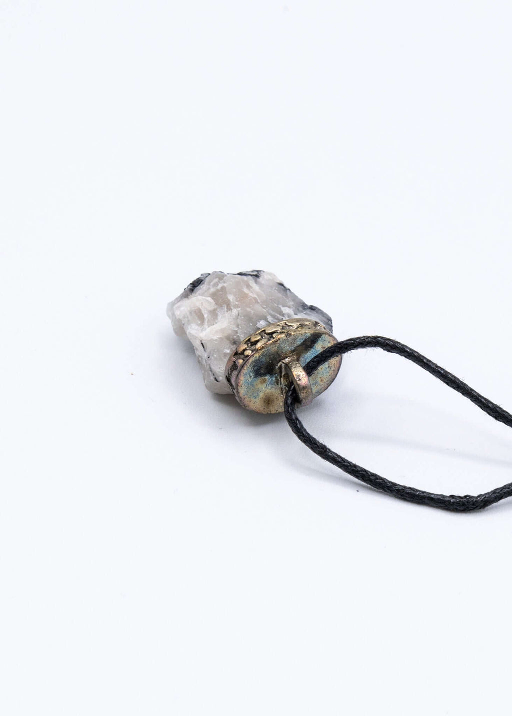 Quartz with Tourmaline Crystal Necklace