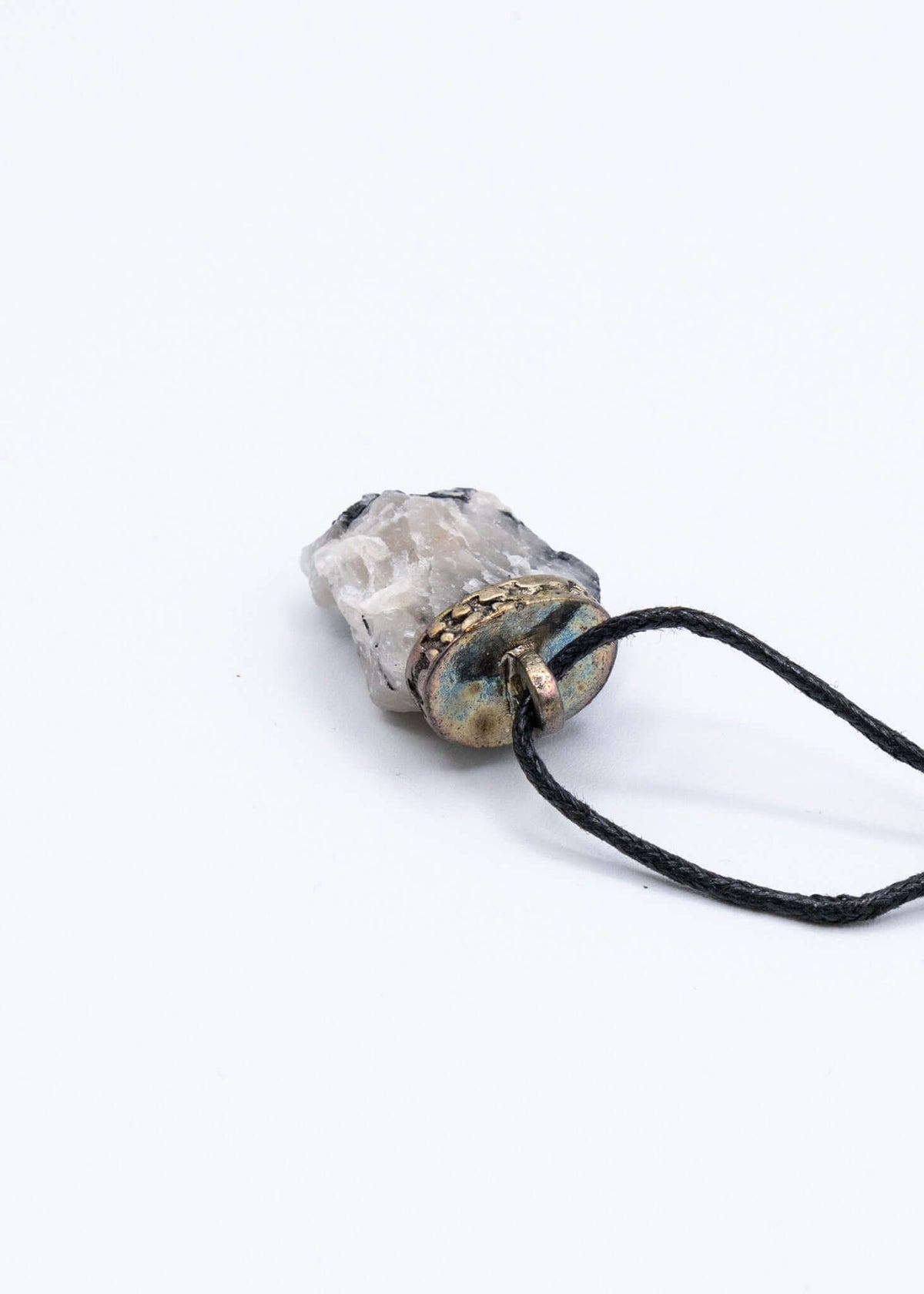 Quartz with Tourmaline Crystal Necklace